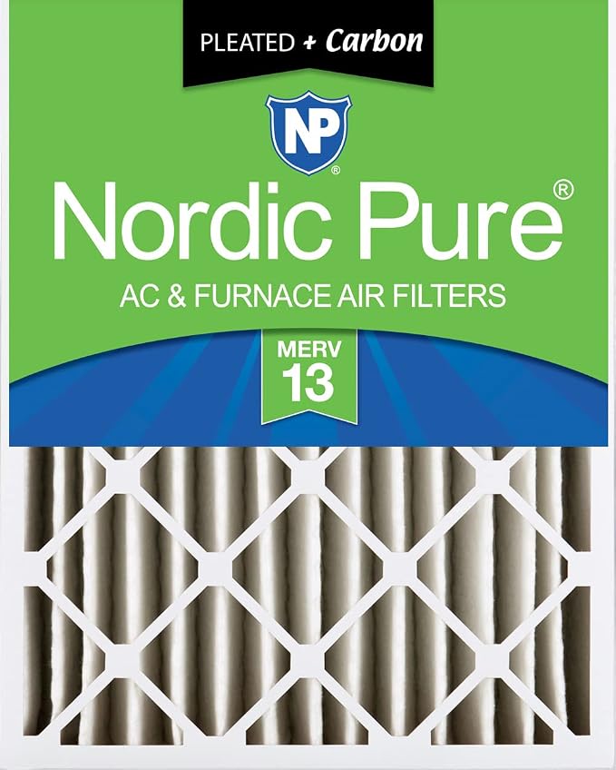 Nordic Pure 20x20x4 Pleated Air Filters MERV 13 Plus Carbon 1 Pack by NordicPure