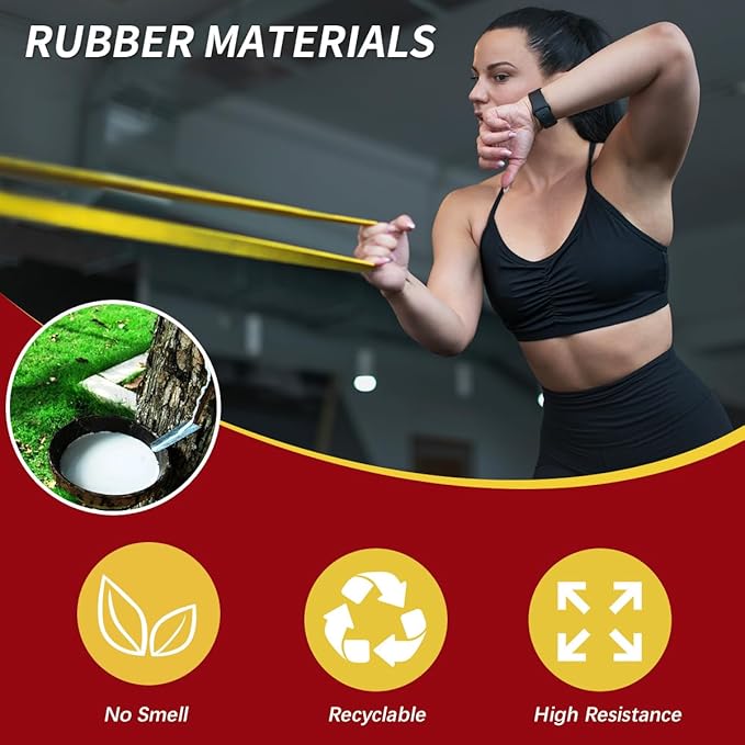 WHATAFIT Resistance Bands, Pull Up Assistance Bands, Exercise Bands, Workout Bands Set for Men and Women Home Fitness, Body Stretching, Strength Training, Physical Therapy-FlexoryFit
