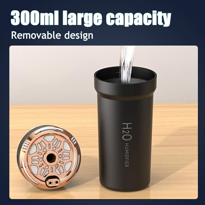 Car Diffuser Humidifier,300ML Car Aromatherapy Humidifier with Star Light Effect for Small Space Home Office Bedroom Car