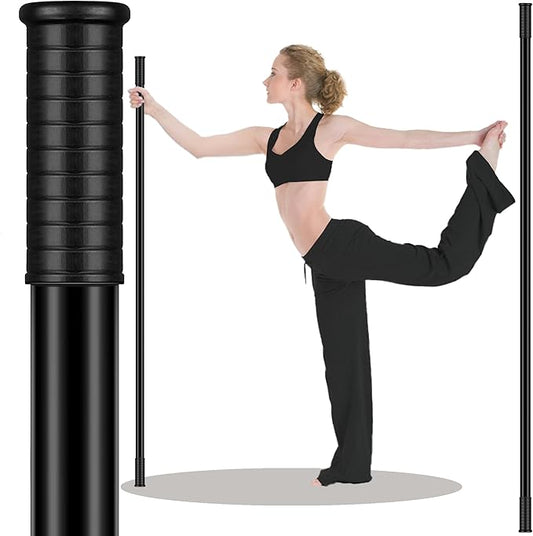 5ft Yoga Stick from Natural Bamboo with Non-Slip Handle-Stretching Stick for Mobility, Flexibility,Exercise,Workout, Physical Therapy,Pilates,Balance Fitness-Access Online Video Guide Without Any Info-FlexoryFit