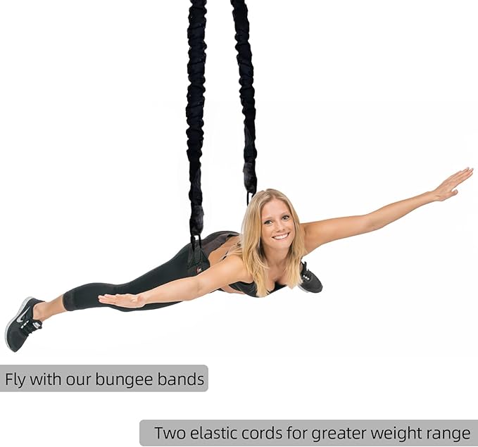 PRIOR FITNESS Premium Bungee Cord, Heavy Duty Bungee Fitness Cord,110-176Pounds Resistance Cord Elastic Rope Suspension Workout Fitness Bands for Exercise at Home Gym Include ONLY 1* Extra Bungee Cord-FlexoryFit