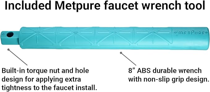 Non-airgap RO Faucet Reverse Osmosis Drinking Water Filtration System Water Dispenser Spout (Satin Nickel). Vase Style with Faucet Wrench RO-FW148. NSF Certified.