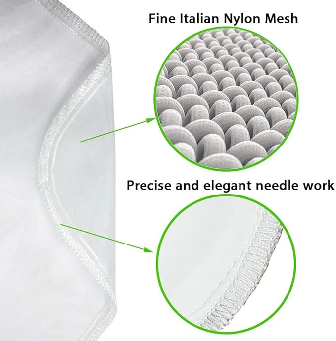 Nut Milk Bag, Pro Quality Multiple Usage Reusable Food Strainer, Cold Brew Coffee Bag Cheese Cloth, Ultra Fine Nylon Mesh Food Grade for Milk, Juice, Coffee, Tea, 12"x12" (2 pack)