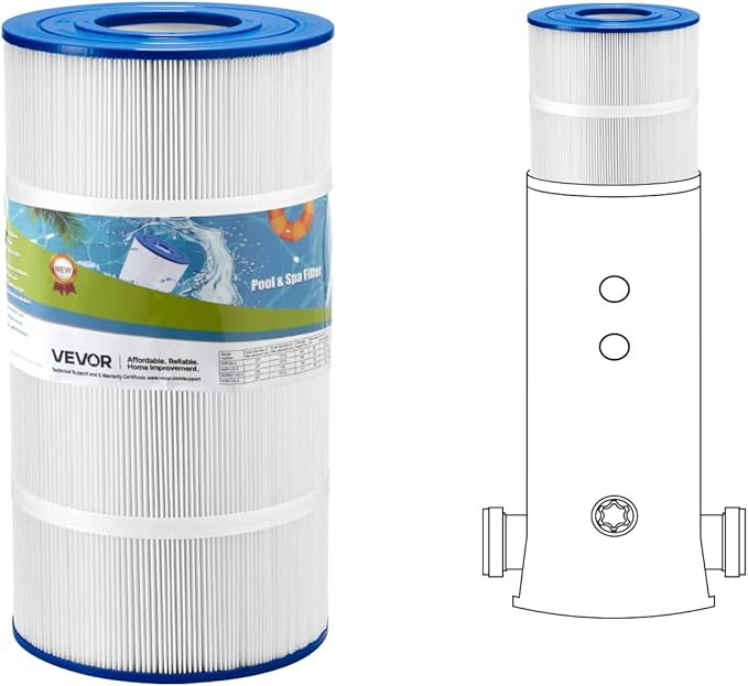VEVOR C900 Pool Filter Cartridge Replacement for Hayward C900, Replace Pleatco PA90, Hayward CX900RE, Unicel C-8409, 90 sq.ft?L x OD: 17 3/8" x8 15/16"