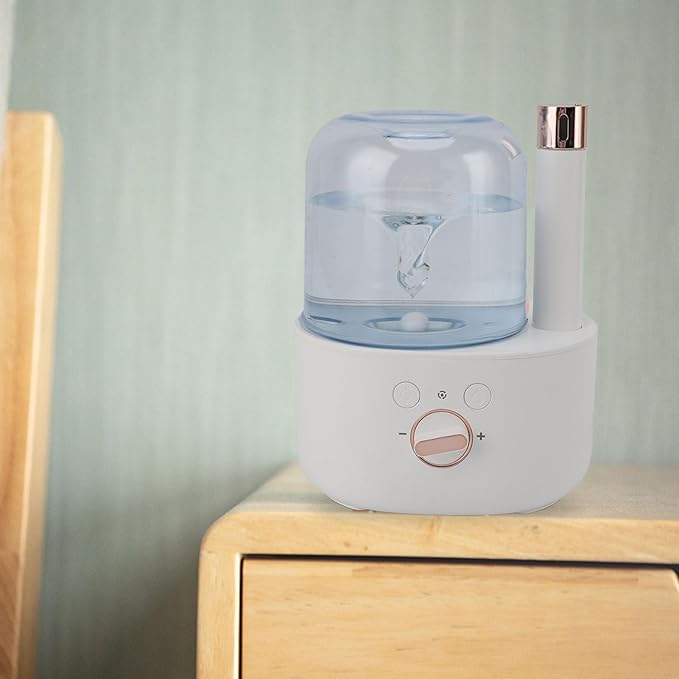 Waterspout Aroma Humidifier, Multifunctional One Piece Design Mute 5V 6W USB Essential Oil Diffuser for Car Office Room Bedroom(White)