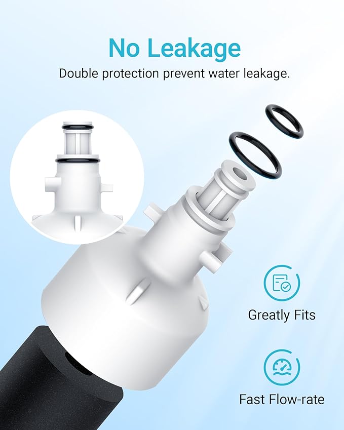 AQUA CREST Replacement for GE® RPWFE®, RPWF (with CHIP) Refrigerator Water Filter, Compatible with GYE22HMKES, GYS22GMNES, GYE22HBLTS, DFE28JSKSS, GFE28HMHES, GFE28GYNFS, 4 Filters