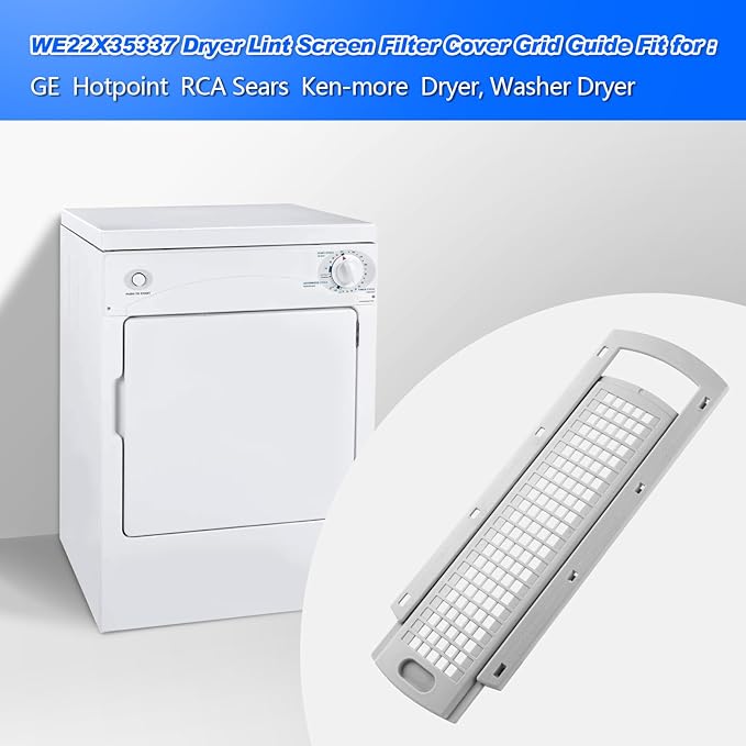 WE22X35337 Lint Screen Cover Grid Compatible with GE Washer Dryer | Replacement GE dryer lint trap | dryer lint filter housing