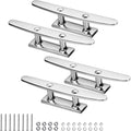 Boat Cleats Marine Grade 316 Stainless Steel Boat Mooring Cleat Pack of 4, Installation Accessories Included