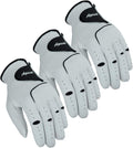Apical Premium Leather Golf Glove Stable Grip Mens Golf Gloves Durable Value Pack (Pack of 3) Genuine Cabretta Leather Golf Gloves Men Left Hand (Regular Sizes)