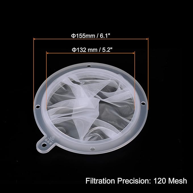 PATIKIL 6.1" O.D. Food Filter Strainer, 120 Mesh Kitchen Mesh Filters Strainers Fine Mesh Sieve for Juice, Coffee, Soy Milk Filtration, White