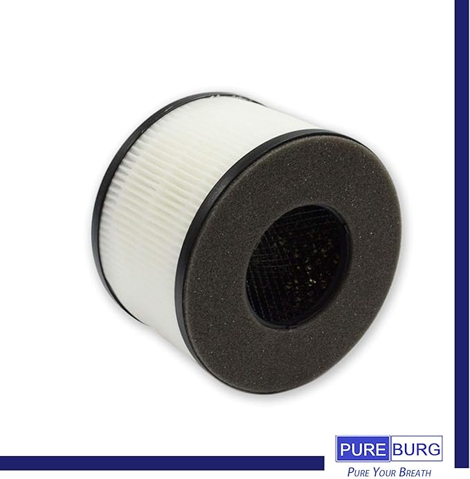 PUREBURG Replacement Filters Compatible with PARTU & Slevoo BS-03 Air Purifier,2-Pack H13 True HEPA 3-Stage Filtration Activated Carbon Air Clean Dust VOCs Odor