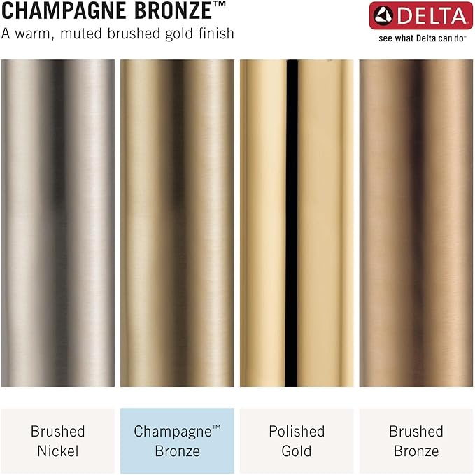 Delta 6-Setting In2ition 2-in-1 Dual Shower Head with Handheld High Pressure ProClean Spray, Brushed Gold Detachable Shower Head with Hose, 1.75 GPM Flow Rate, Champagne Bronze 75655CZ