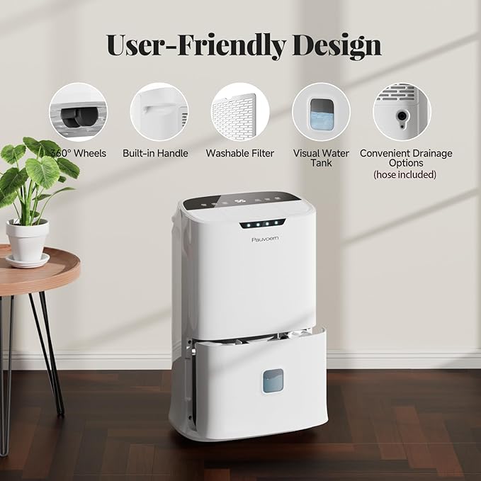 5000 Sq.Ft Energy Star 2024 Dehumidifier, Max 90 Pint Smart Wifi Humidity Control Dehumidifier for Home, Basement, Large Rooms, 1.45 Gallon, 3 Modes, Auto Defrost, 24H Timer, Child Lock