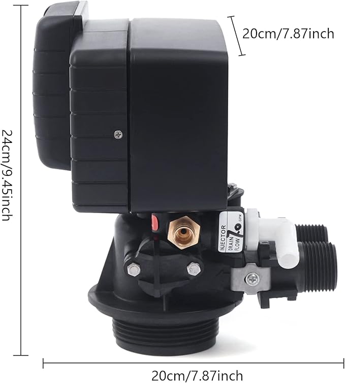 Water Softener Control Head,110V 3W Timer Water Softener Control Valve Backwash Head, 5600xstst Digital Control Valve Water Softener Head Replacement For Filter Resin Tanks, Black