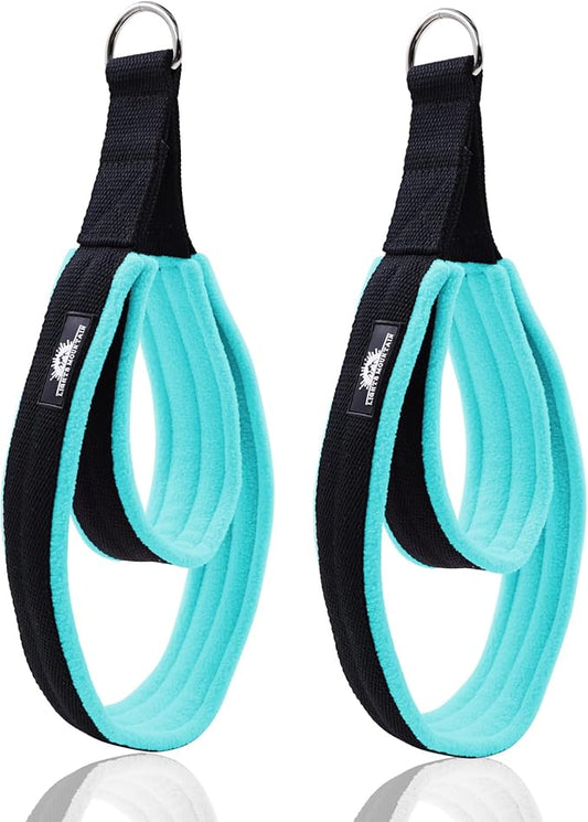 1 Pair Enhanced Pilates Double Loop Straps for Reformer, Thickened D-Ring Handle Straps, Yoga Exercise Accessories in 2 Lengths and Multicolor for Home Gym Workout-FlexoryFit
