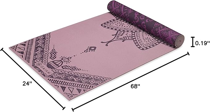 Gaiam Yoga Mat - Premium 6mm Print Reversible Extra Thick Non Slip Exercise & Fitness Mat for All Types of Yoga, Pilates & Floor Workouts (68" x 24" x 6mm Thick)-FlexoryFit