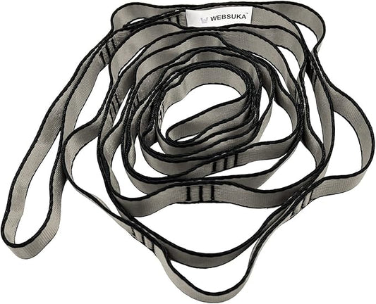 Aerial Yoga Hammock Daisy Chains Strap, Strong 22kN Adjustable with 10 Loops, No Stretch, Climbing Strap Nylon Chain Sling for Aerial Yoga,Swing, Hammock, Suspension, Exercise-FlexoryFit
