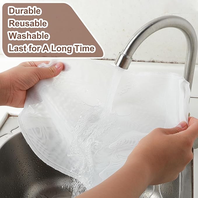 Cheese Bags, 3 Pack 12" x 10" Nylon Reusable Fine Mesh Cheesecloth Strainer Nut Tea Beer Juice Filter Cloth for Cold Brew Coffee Yogurt Almond Soy Oat Milk