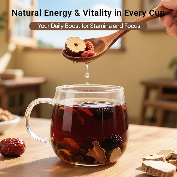 Kidney Tea Formula Ginseng Six Treasure Tea, Ginseng Five Treasure Cleanse Detox Teabag, 10 Precious Ingredients Formula Support Kidney and Live Health for Men Women (50 Bags/2 Pack)-FlexoryFit