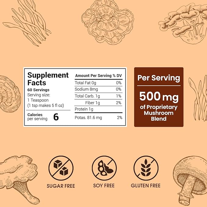 Instant Mushroom Coffee Dark Roast (60 Servings) With 10 Mushrooms (Lions Mane, Cordyceps, Turkey Tail & Other) Mixed With Gourmet 100% Arabica Instant Coffee for Focus & Gut Health Support-FlexoryFit