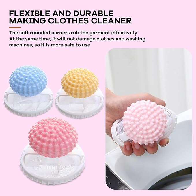 3Pcs-Pet Hair Remover for Laundry,Floating Hair Filtering Mesh Remova, 2025 New Washing Machine Hair Catcher,Dog Hair Remover for Laundry (Yellow+Pink+Blue)