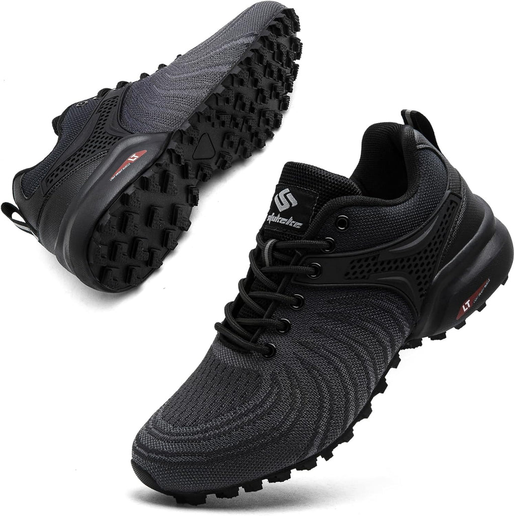 Men's Trail Running Shoes Lightweight Breathable Walking Hiking Sneakers Outdoor Athletic Tennis Cross Training Shoes