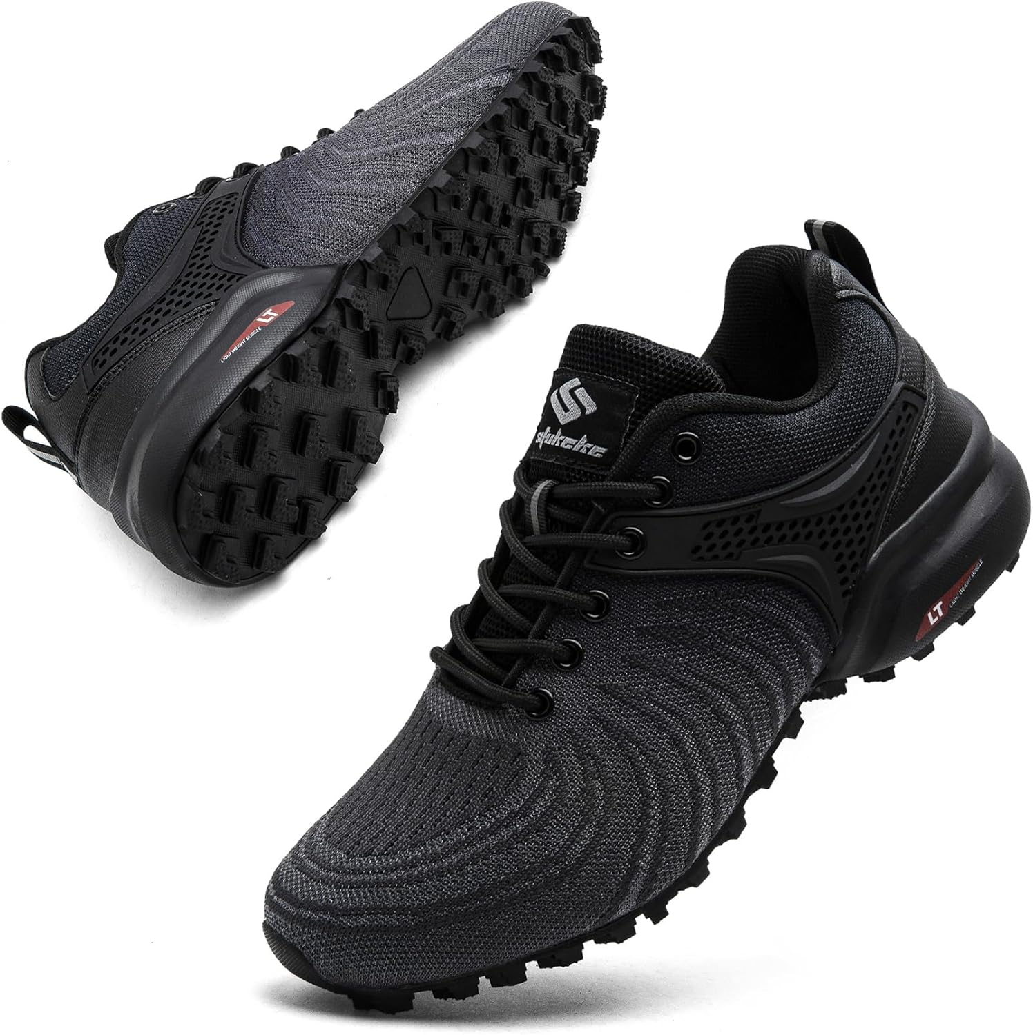 Men's Trail Running Shoes Lightweight Breathable Walking Hiking Sneakers Outdoor Athletic Tennis Cross Training Shoes