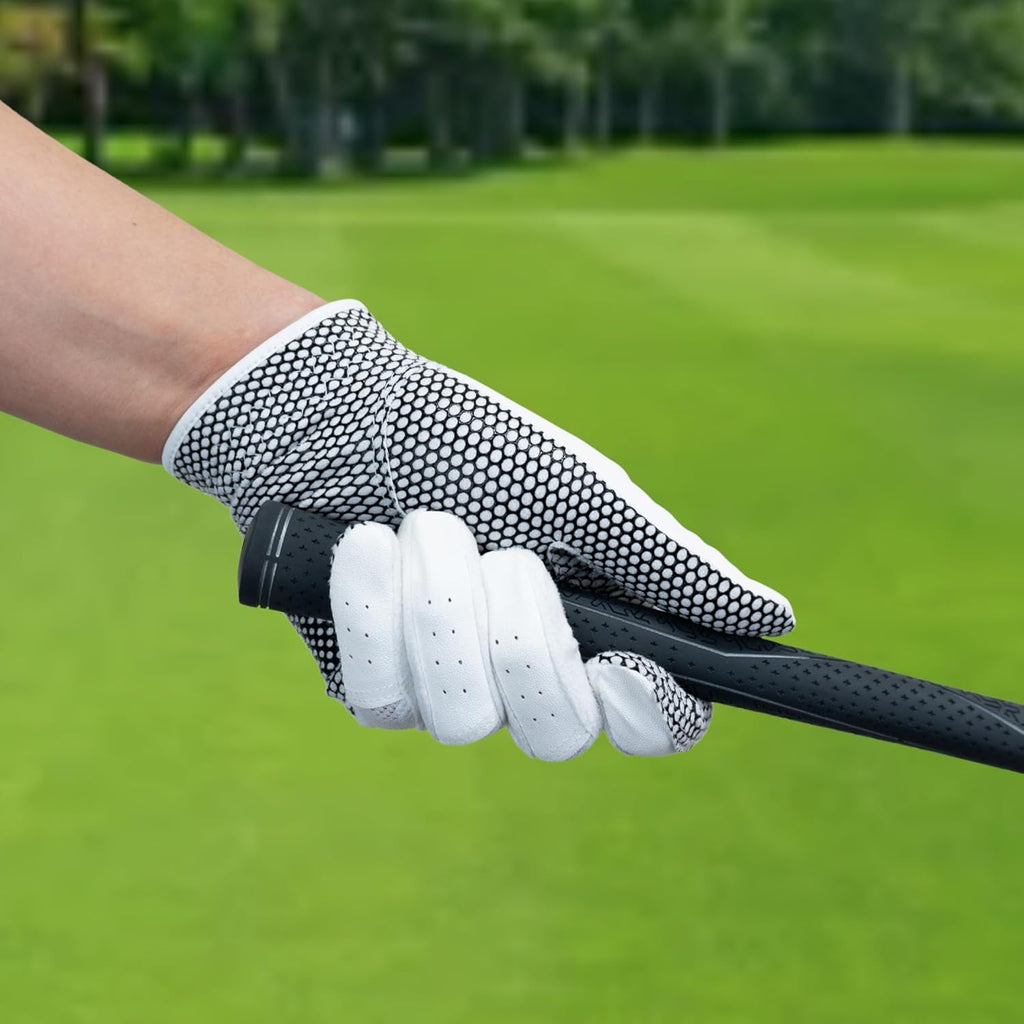 Men's Polyurethane Non-Slip Synthetic Leather Golf Gloves Two Left Hand Gloves Two Pack