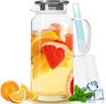 Yirilan Glass Pitcher, 2.3 Liter Water Pitcher with Lid, Beverage Pitchers for Hot, Cold Water, Iced Tea and Juice Drink with Cup Brush