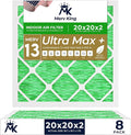 MervKing 20x20x2 Air Filter | MERV 13 | MPR 1500-1900 Ultra Max | 8-Pack | Pleated HVAC AC Furnace Replacement Air Filters | Actual Size: 19.7" x 19.7" x 1.75"