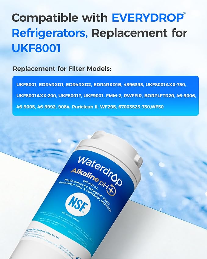 Waterdrop Alkaline UKF8001 Refrigerator Water Filter 4, Enhances pH, Replacement - Image 7
