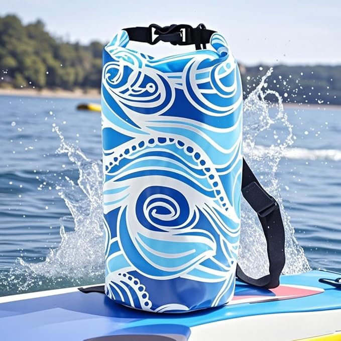 Dry Bag Waterproof,5L Roll Top Backpack Floating Dry Bag for Kayaking Boating Swimming Hiking Camping Outdoor Activities,Blue Sky