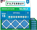Filterbuy 10x10x1 Air Filter MERV 13 Optimal Smoke & Allergy Defense, by Filterbuy