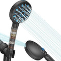 VXV Filtered Shower Head, 8 Modes High Pressure Shower Head with Handheld, 5" Showerhead Built in Power Wash for Clean, Remove Chlorine & Hard Water, with 71" Shower Hose & Shower Bracket(Matte Black)
