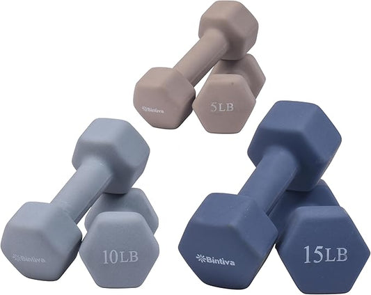 Dumbbell Set with Rack - Neoprene Coated Weights with Stand - Hex Color Coded Dumbell Pairs 1-20 LBs-FlexoryFit