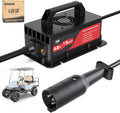 10L0L Club-Car-DS Charger 48V 15A 3-Pin Round Plug Golf Cart Rapid Charger - IP68 Waterproof, Auto Shut-Off, Smart Cooling, Aluminum Housing, Charging Indicator (Black)