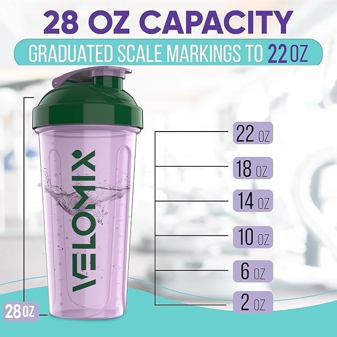 '-2 Pack- 28 oz Protein Shaker Bottles for Protein Mixes - 2x Wire Whisk | Leak Proof Shaker Cups for Protein Shakes | Protein Shaker Bottle Pack (Flower Set)-FlexoryFit