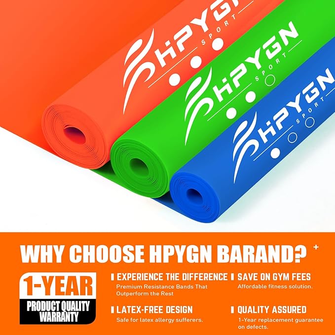 Resistance Bands, Exercise Bands, Physical Therapy Bands for Strength Training, Yoga, Pilates, Stretch Elastic Band with Different Strengths, Workout Bands for Home Gym-FlexoryFit