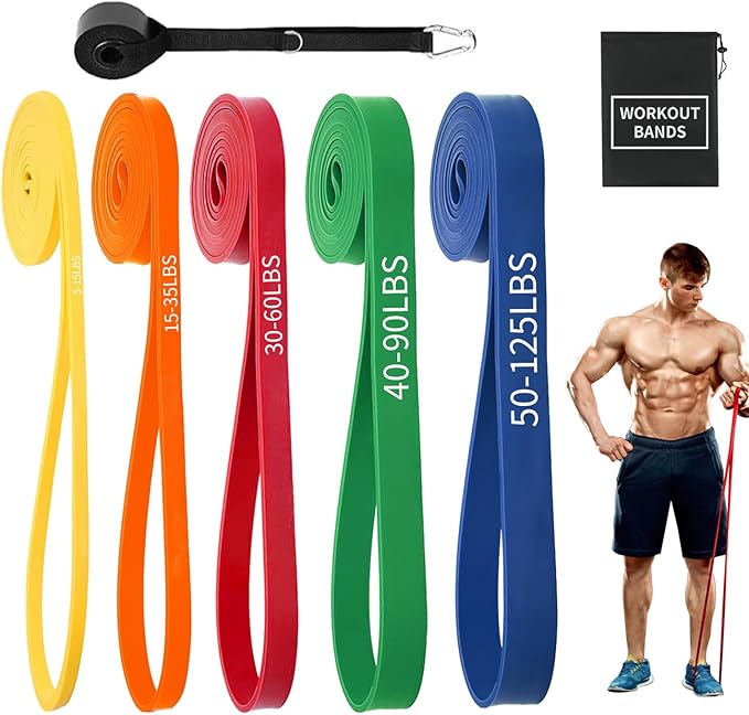 Exercise Bands Resistance Bands for Working Out,Pull Up Bands Set,at Home Workout Equipment,Workout Bands for Men and Women,Stretch Bands for Exercise-FlexoryFit