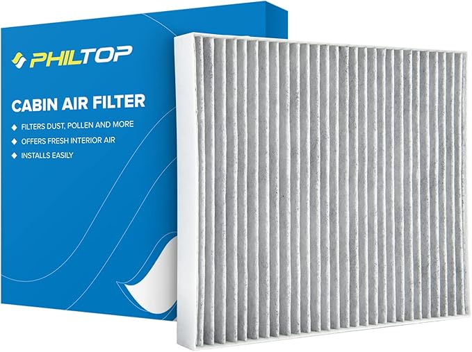 PHILTOP Cabin Air Filter, Replacement for CF10743, Town & Country 2008-2016, Grand Caravan 2008-2020, Armada 2017-2021, Premium ACF007 Cabin Filter with Activated Carbon Filter Up Dust Pollen Odor