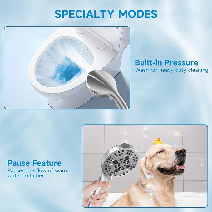 High Pressure Filtered Shower Head Combo with Handheld Spray, 6" Rain Shower Head & 5" Handheld Shower Head with Filters, 69" Stainless Steel Hose - Dual Shower Head Set for Bathroom Home