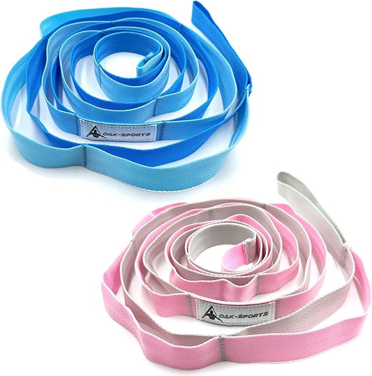 Stretching Strap Yoga Strap with Loops, Stretch Straps for Physical Therapy, Non-Elastic Exercise Strap for Pilates, Dance and Gymnastics with Workout Guide-FlexoryFit