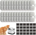 24 Pack Cat Water Fountain Replacement Filter for Petlibro Dockstream Cat Water Fountain PLWF005/PLWF115/PLWF105, Pet Fountain Replacement Filters with Pre-Filter Pump Sponges(24+24)