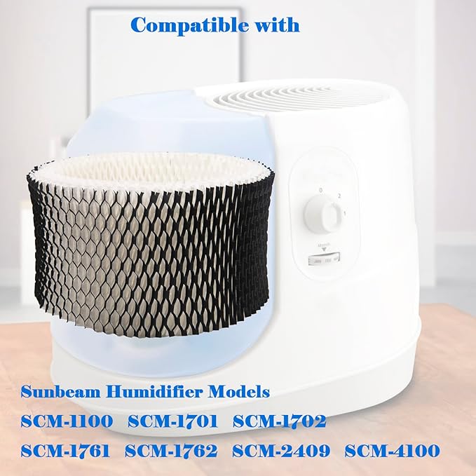 HWF62 Humidifier Filter Replacement, Compatible with for HWF62 HWF62CS HWF62D SF212, Fits Sunbeam Humidifier Models SCM1100, SCM1701, SCM1702, SCM1762(4 Pcs)