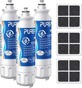 PUREPLUS LT800P NSF/ANSI 53&42 Certified Replacement for LG ADQ73613401, Kenmore 469490, 9490, ADQ73613402, ADQ736134, LSXS26326S LMXC23746S, LT120F, Refrigerator Water and Air Filter Combo, 3Pack