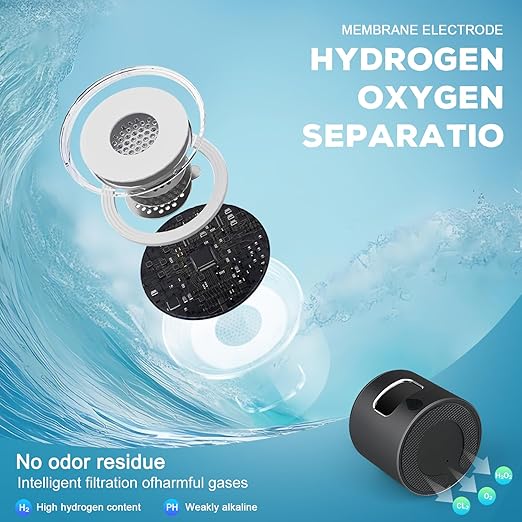 Hydrogen Water Bottle Generator with SPE/PEM Technology, Portable Hydrogen Water Ionizer Machine, Birthday,Xmas Gift for Family Friends Office Travel Sports (Black, 9.05*Φ2.63in)