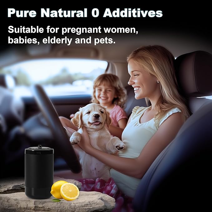Smart Car Air Fresheners, Essential Oil Car Diffuser with 50ml Perfume and Starry Sky Projection, 5 Mode Adjustable Rechargeable Aroma Diffuser, for Home Office Driving (Cologne)