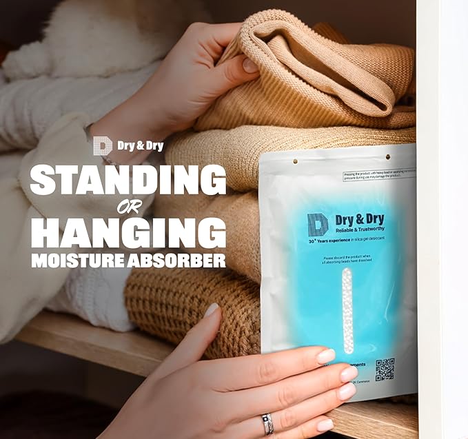 Dry & Dry 2 Packs Standing Moisture Absorbers to Control Excess Moisture for Basements, Closets, Bathrooms, Laundry Rooms - Moisture Absorbers Moisture Absorbers