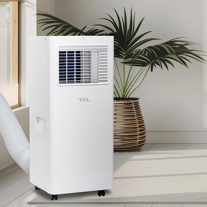 TCL 5,000 BTU Smart Portable Air Conditioner, Fan & Dehumidifier, 150 Sq. Ft., Ultra-Compact Design, Remote Control, Works with Alexa/Google Assistant, Install Kit Included – H5P44W
