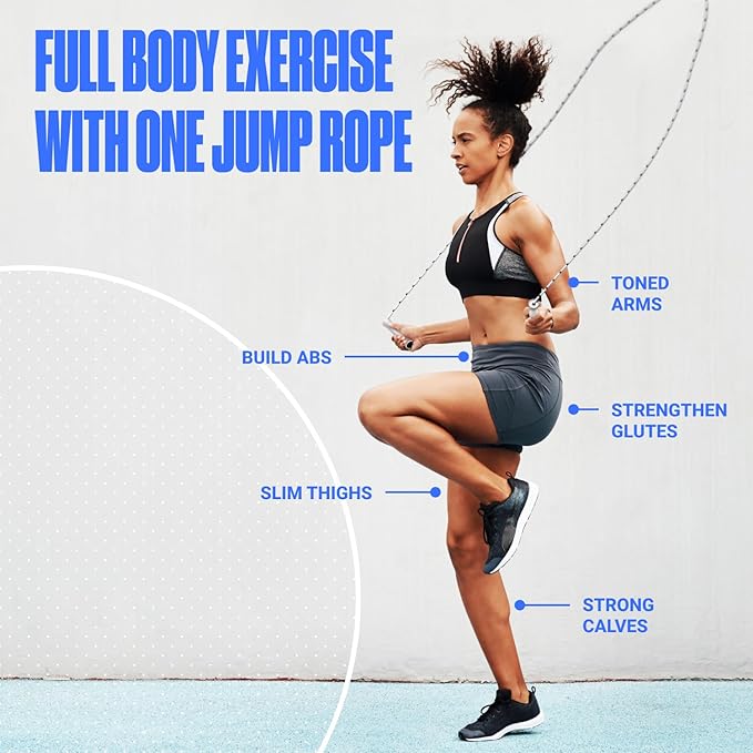 Sportbit Elite Beaded Jump Rope - Adjustable Speed Rope for Fitness, CrossFit, Boxing - Tangle-Free, Lightweight-FlexoryFit